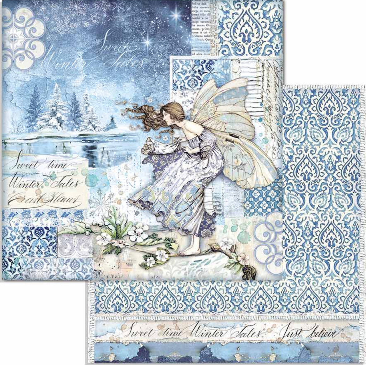 Stamperia Winter Tales Paquete de papel de doble cara 6" x 6"