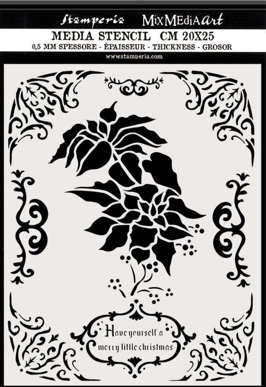 Stamperia dikke stencil poinsettia