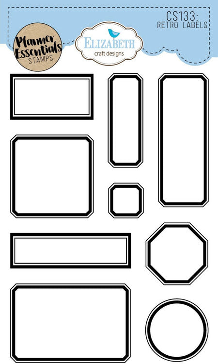 Elizabeth Craft Planner Essentials Stempel - Retro Etiketten