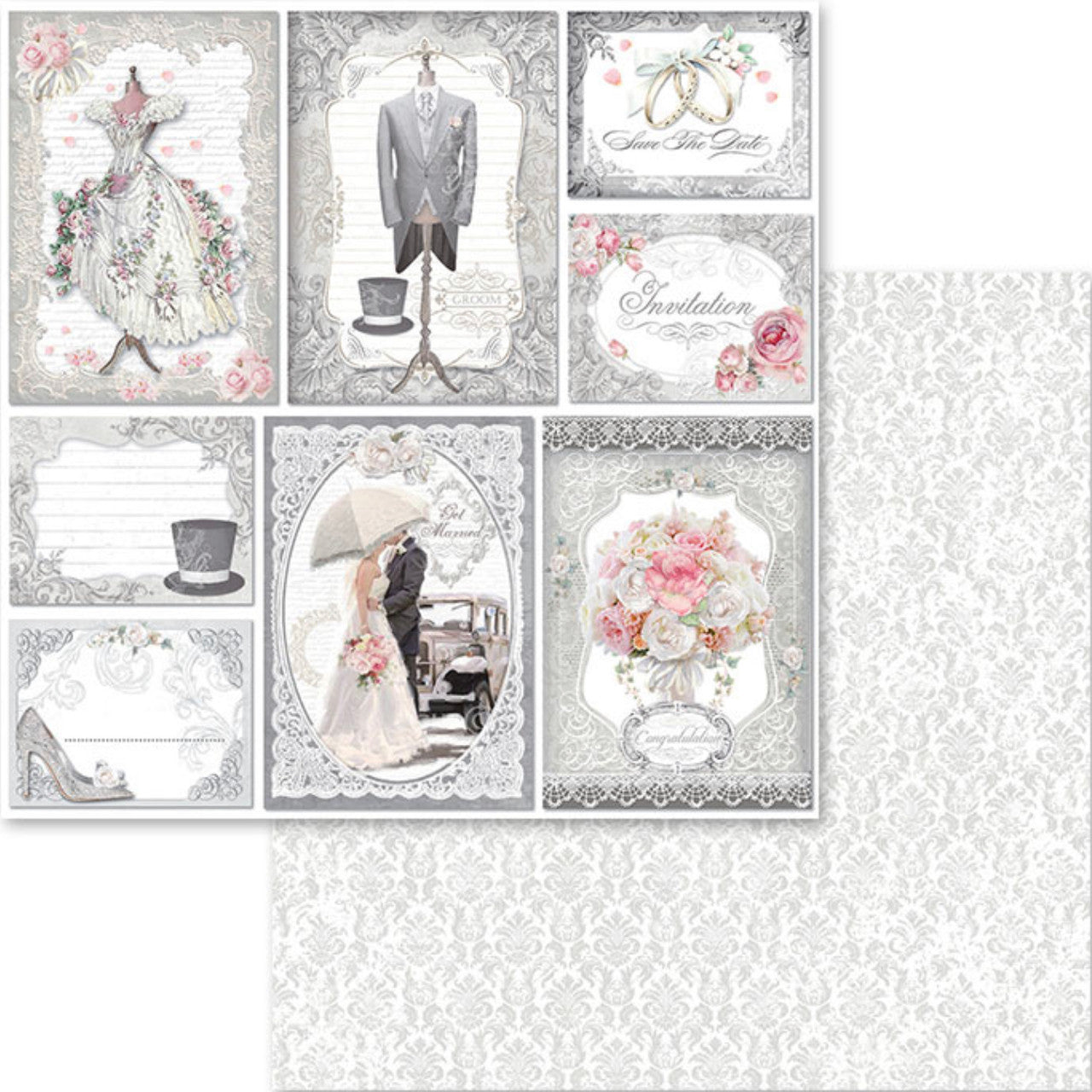 Stamperia Wedding Paper Pack 12” x 12”