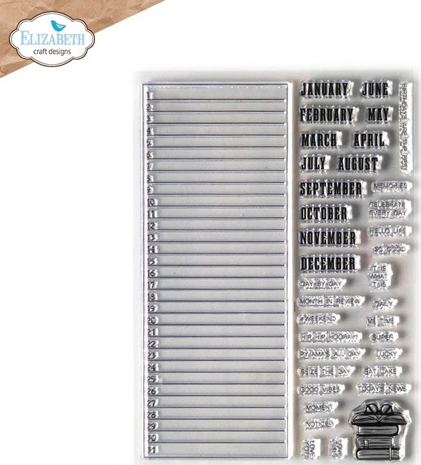 Elizabeth Craft Designs Maandoverzicht Stempelset