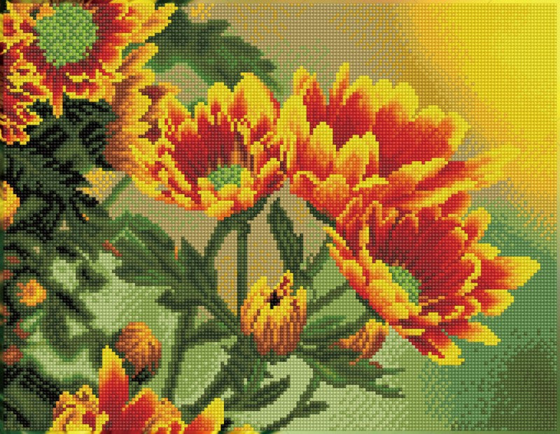 Diamond Dotz SQUARES Field Daisies