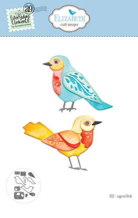Elizabeth Craft Designs Juego de troqueles de pájaros en capas Everyday Elements