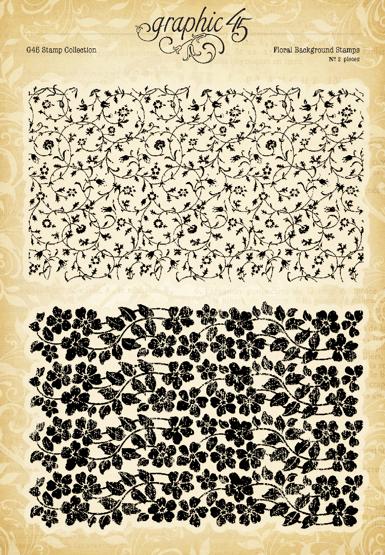 Grafische 45 bloemenachtergrondstempels
