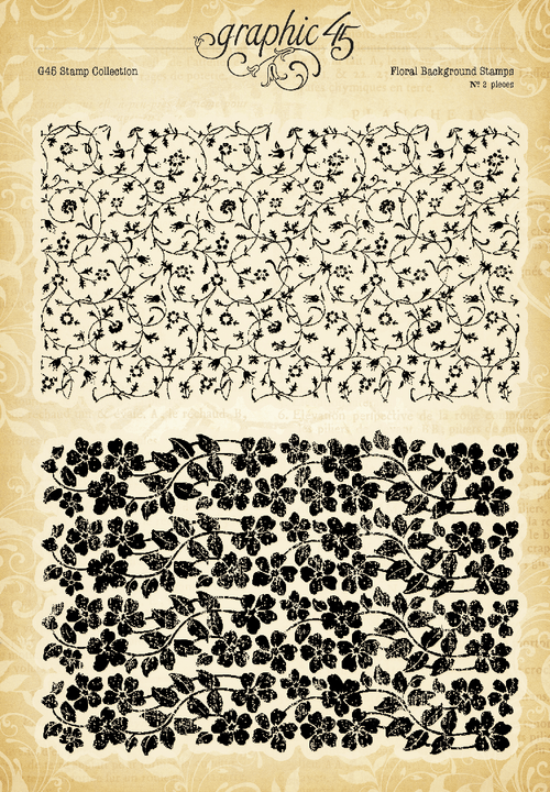 Grafische 45 bloemenachtergrondstempels