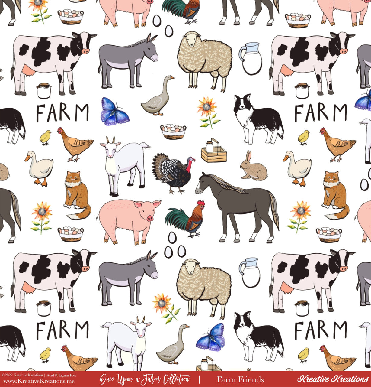 Kreative Kreations Once Upon a Farm 12” x 12” Paper Collection