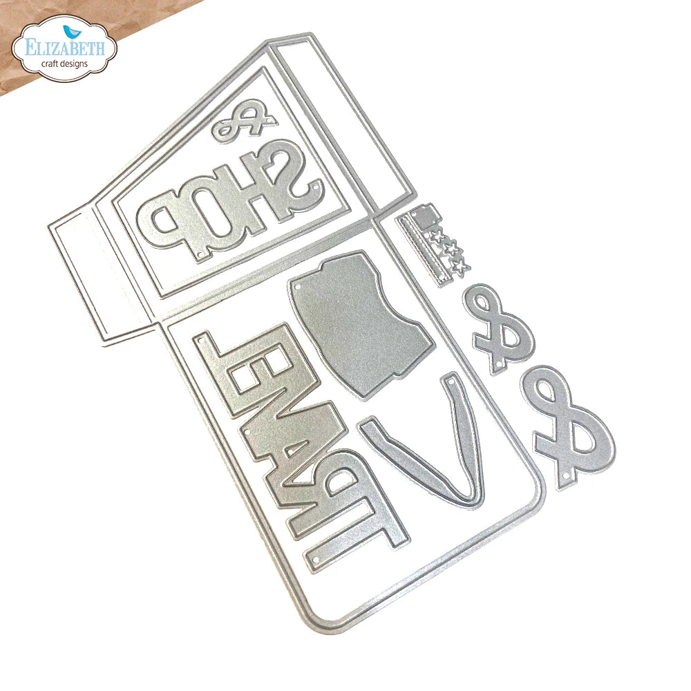 Elizabeth Craft Designs Slanting Library pocket with Bag Die