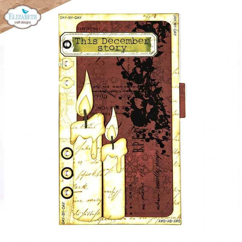 Elizabeth Craft Designs Planner Essentials 45: Juego de troqueles de metal con página de velas