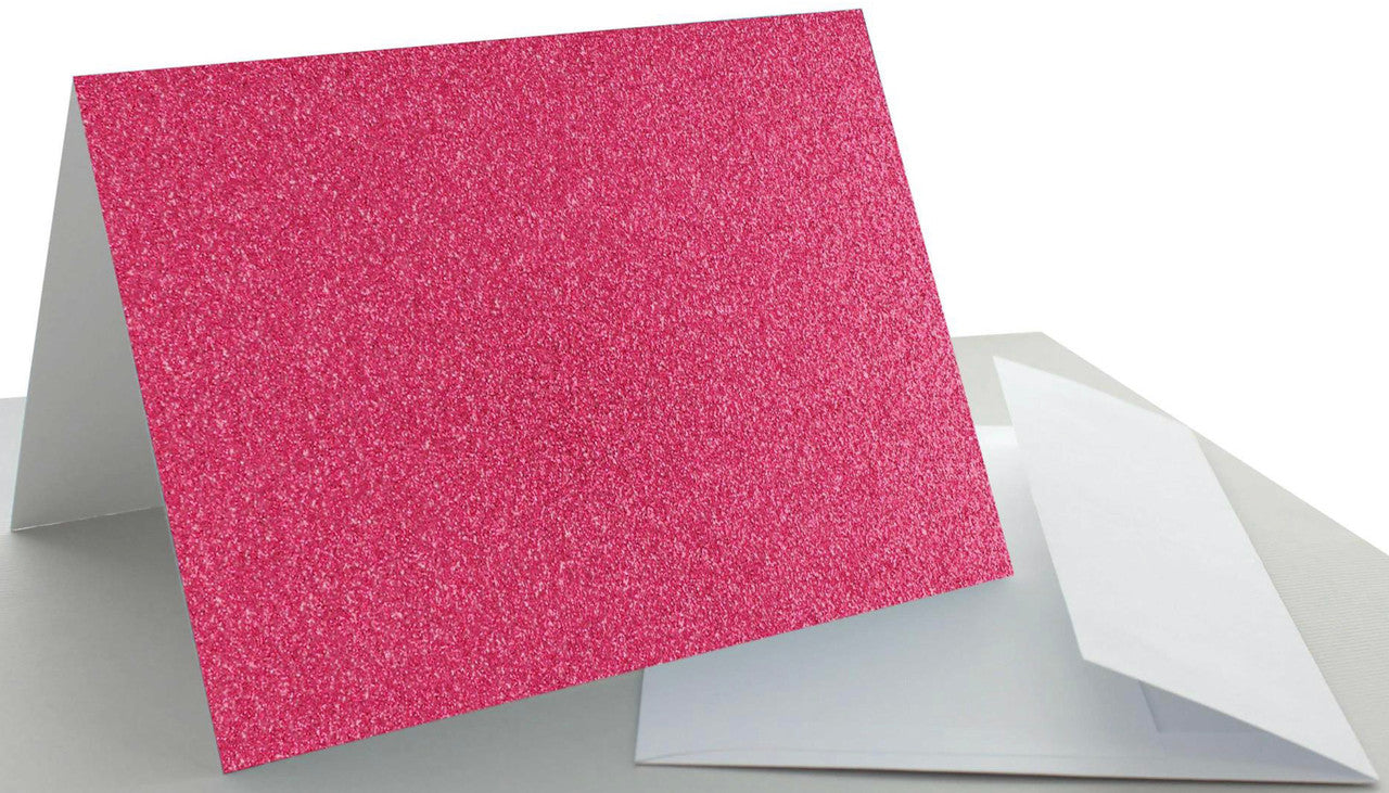 Paper Accents 5 x 7 in. Blank Card & Envelopes 12 pc. Glitter Rose