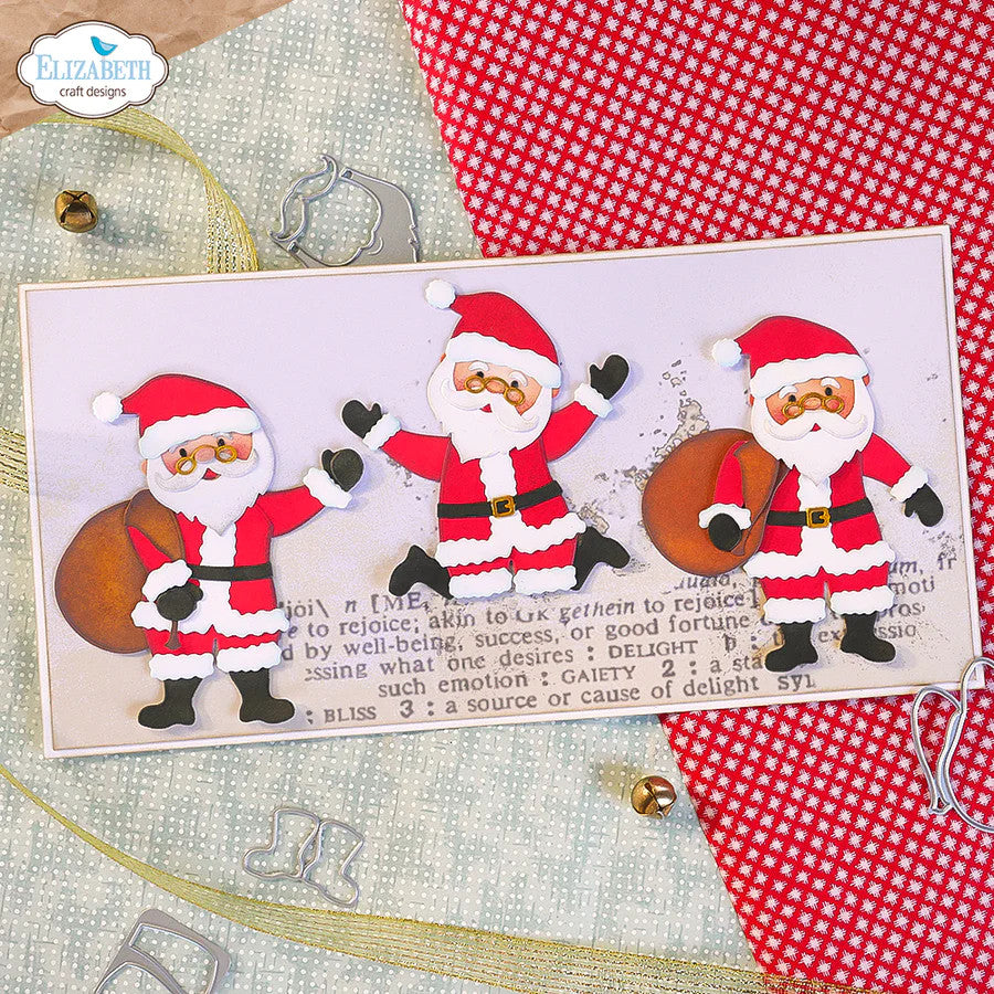 Elizabeth Craft Designs Gezellige en warme kerstman-stansenset