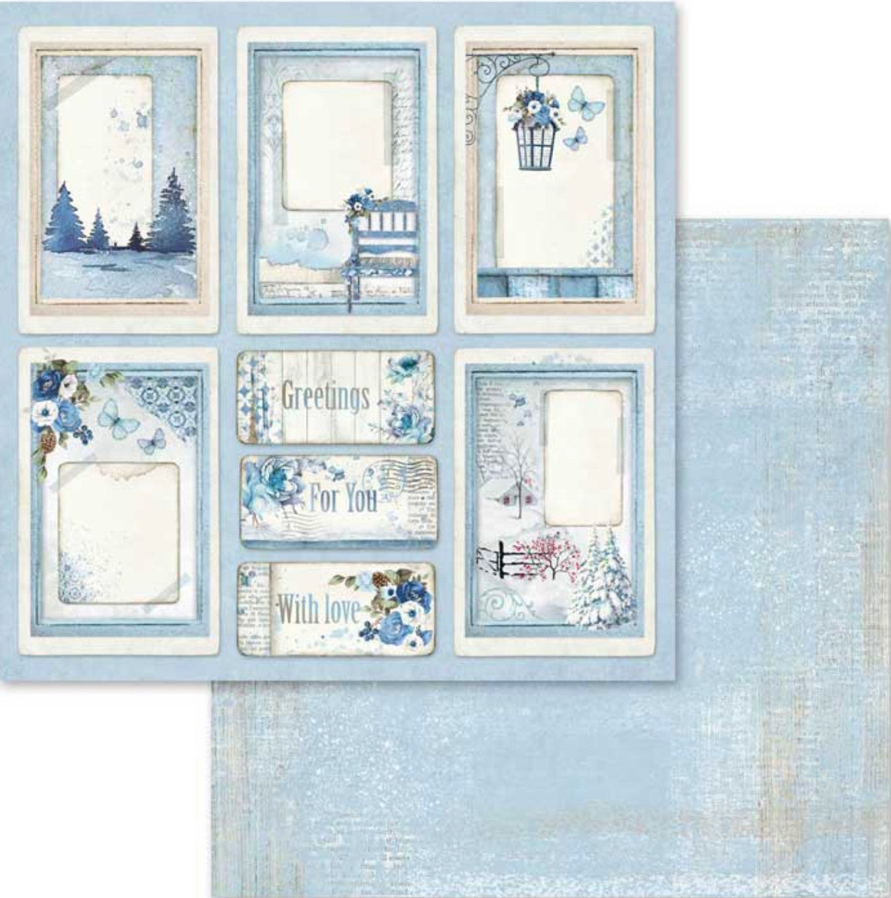 Stamperia Blue Land Paper Pack 12” x 12”