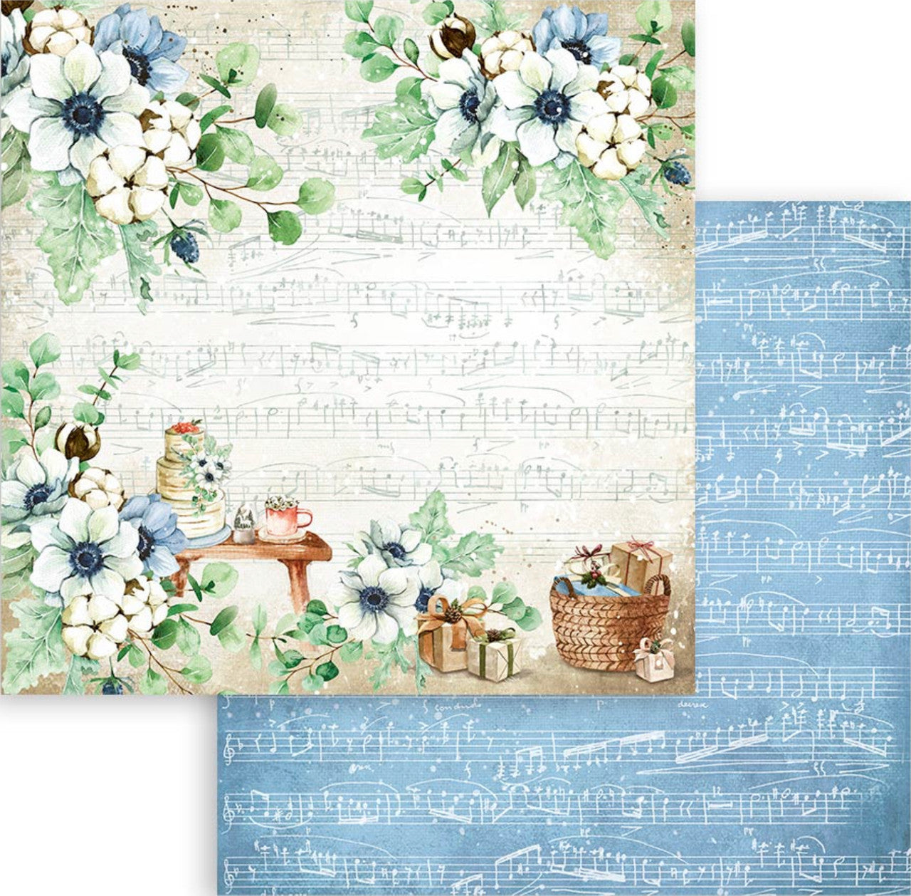 Stamperia Romantic Collection - Bloc de papel Cozy Winter de 8" x 8"