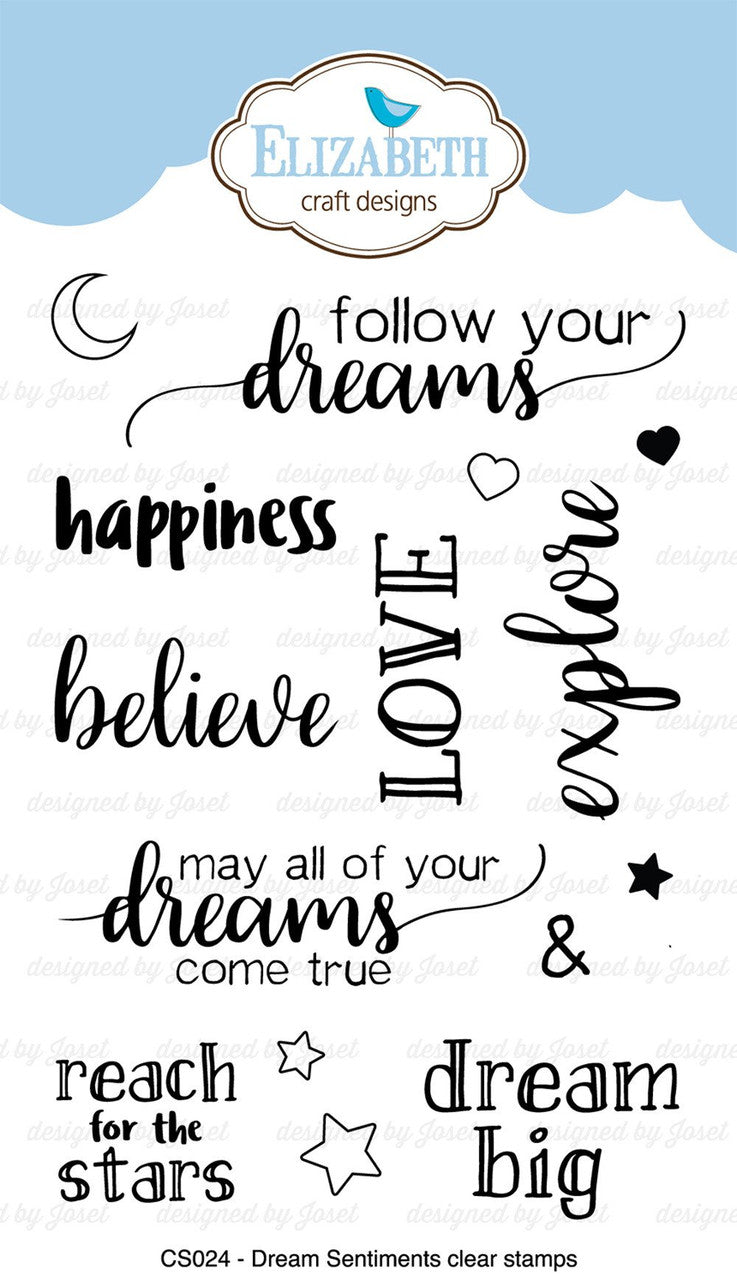 Elizabeth Craft Dream Sentiments duidelijke stempels