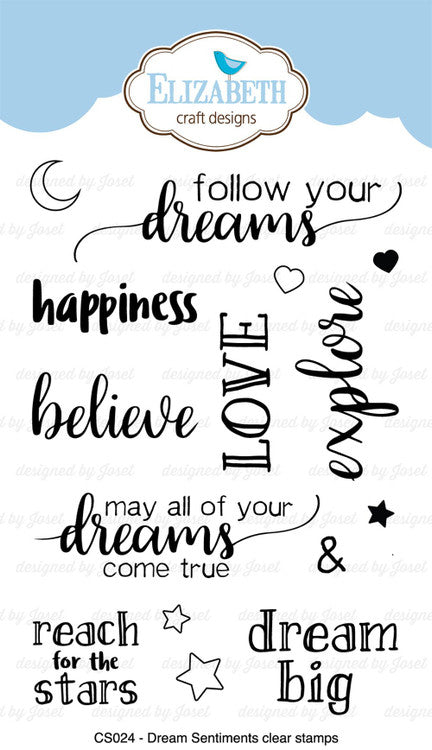 Elizabeth Craft Dream Sentiments duidelijke stempels