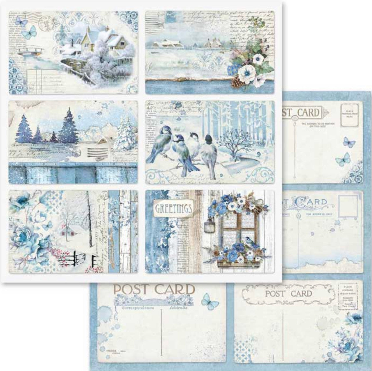 Stamperia Blue Land Paper Pack 12” x 12”
