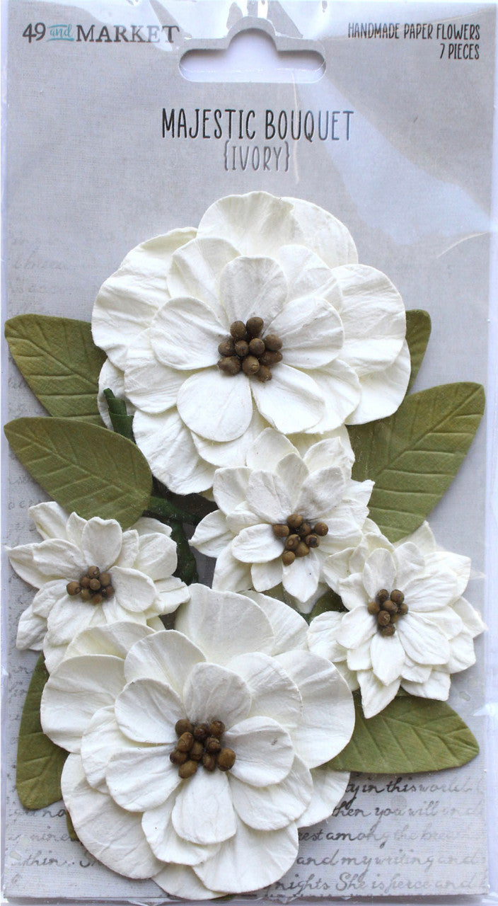 49 and Market Majestic Bouquet Ivory Flowers