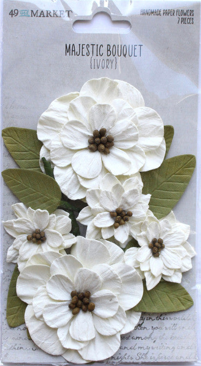 49 and Market Majestic Bouquet Ivory Flowers