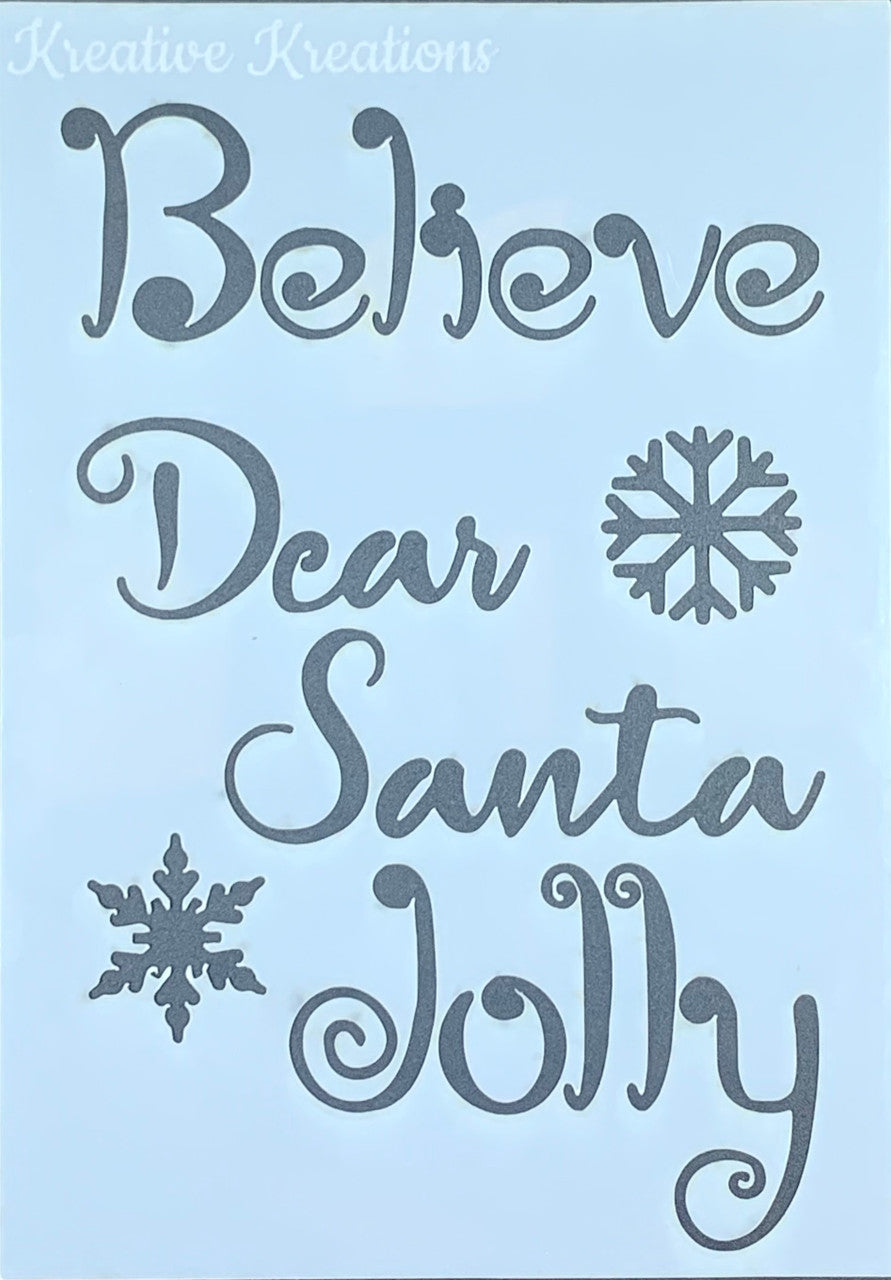 Dear Santa 4” x 6” Stencil