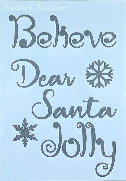 Dear Santa 4” x 6” Stencil
