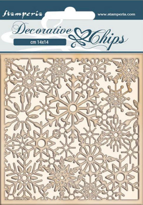 Stamperia Decoratieve Chips - Winter Tales Sneeuwvlokken