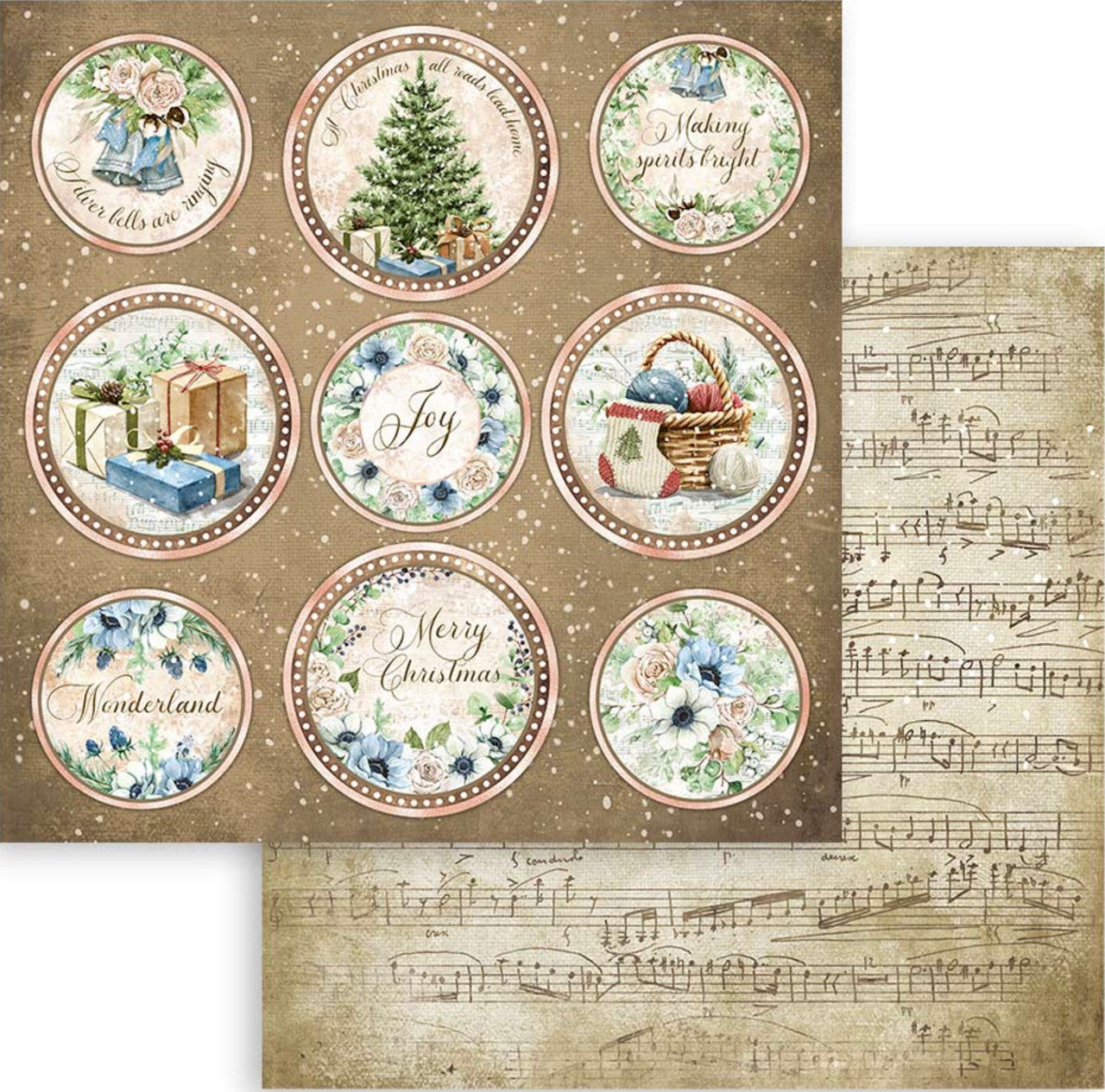 Colección Romántica Stamperia - Colección de papel Acogedor Invierno de 12" x 12"