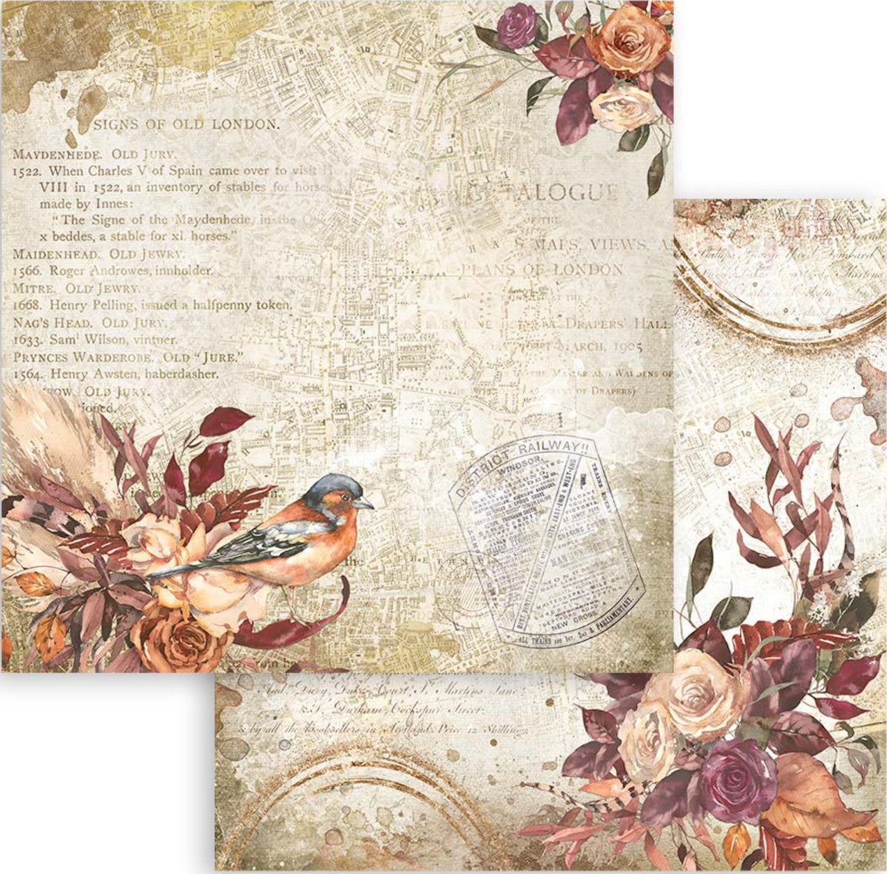 Colección Romántica Stamperia - Colección de papel Our Way 12" x 12"