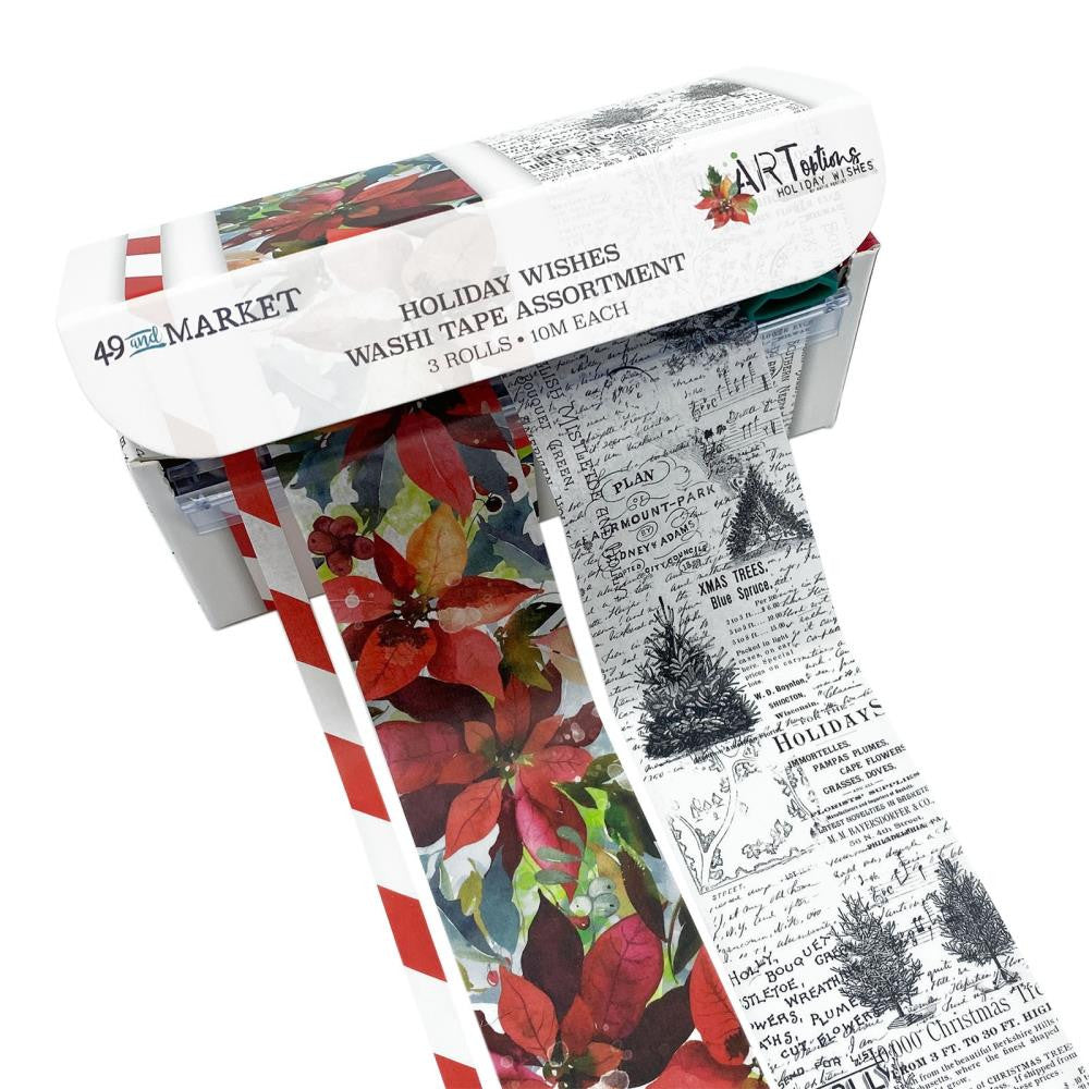 49 And Market ARToptions Holiday Wishes Washi Tape Set 3/Pkg-Assortment -  752505138336