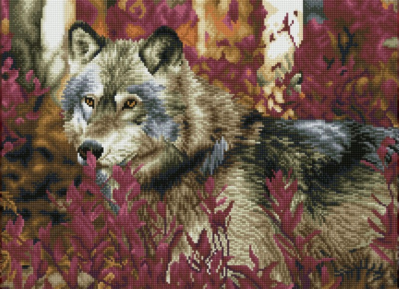 Diamond Dotz SQUARES Autumn Wolf