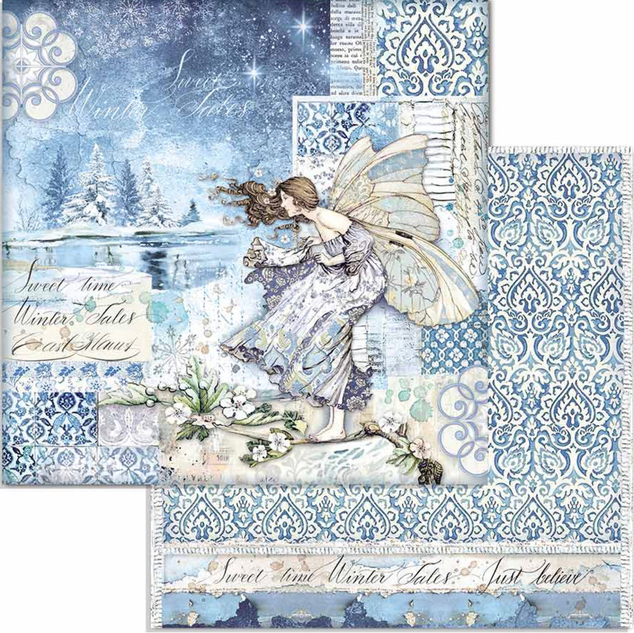 Paquete de papel Stamperia Winter Tales 12" x 12"