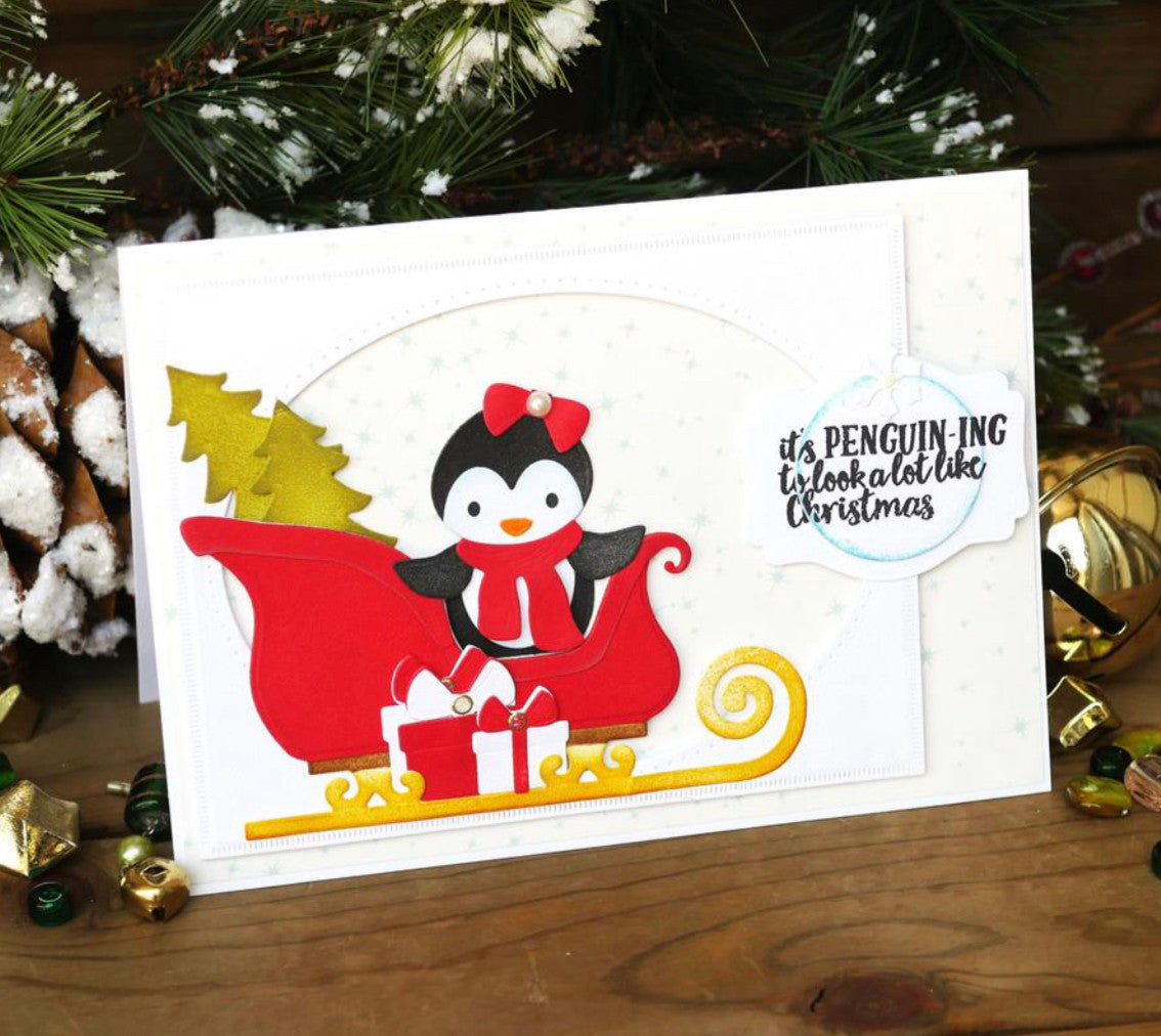Elizabeth Craft Designs Juego de troqueles de trineo de Papá Noel