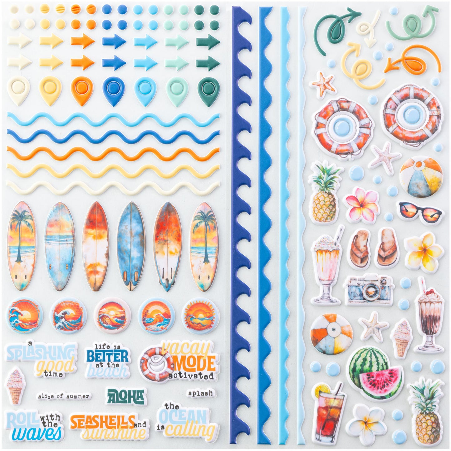 49 & Market Beach Vibes Puffy Stickers