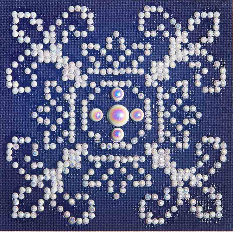 Diamante Dotz Blanco sobre Azul
