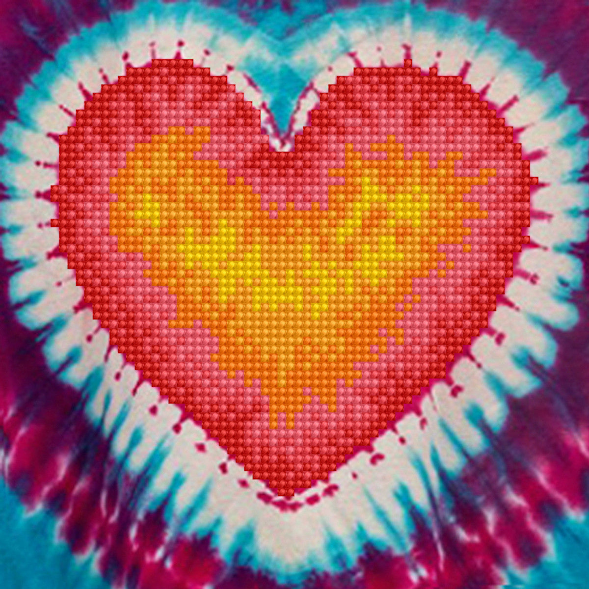 Diamond Dotz Tie Dye Heart