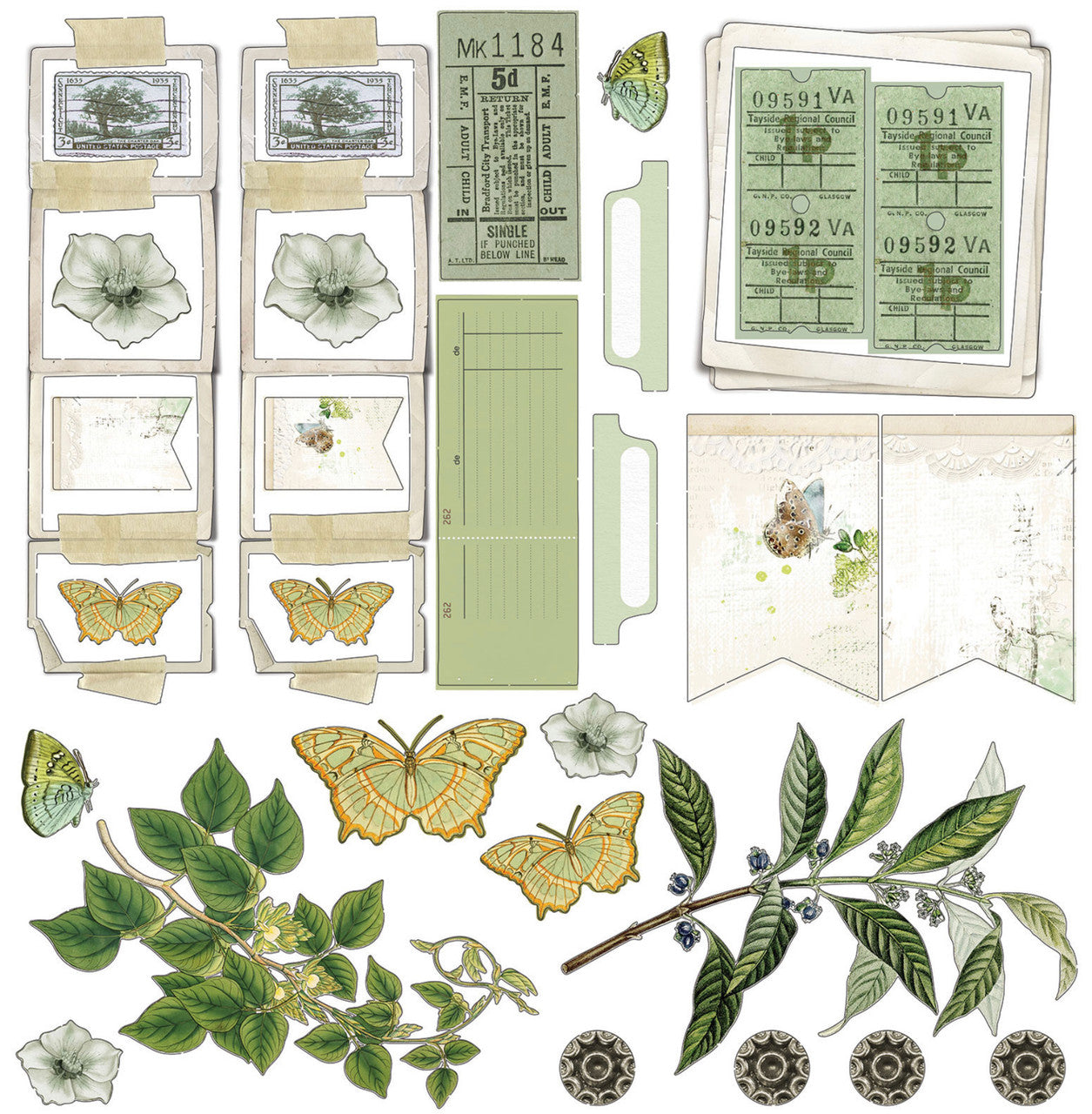 49 and Market Vintage Artistry Sage 12 x 12 Collection Pack