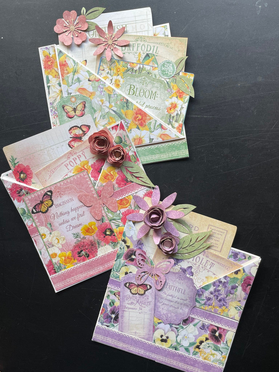 Graphic 45 Flower Market Floral Pocket Card Set Monthly Project (Volume 1/20230)