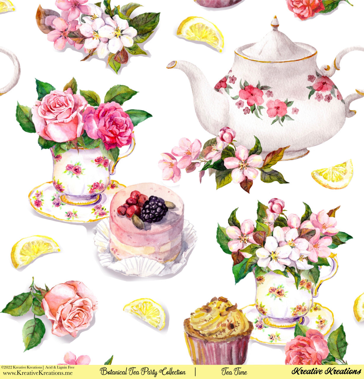 Kreative Kreations Botanical Tea Party 12” x 12” Paper Collection