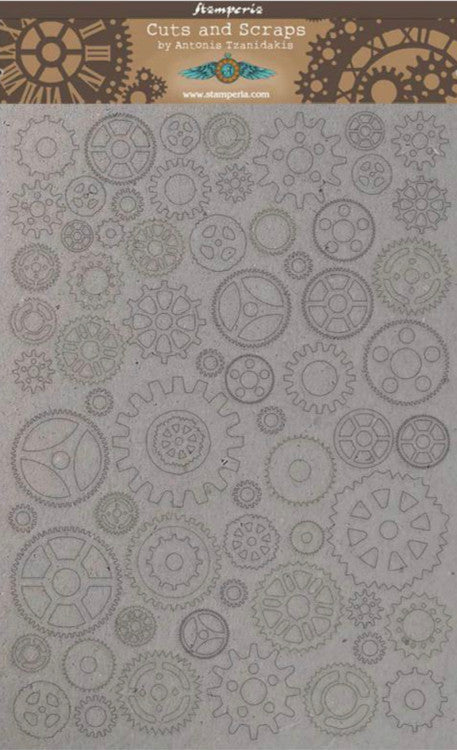Stamperia A4 Greyboard Sir Vagabond Engranajes Pequeños