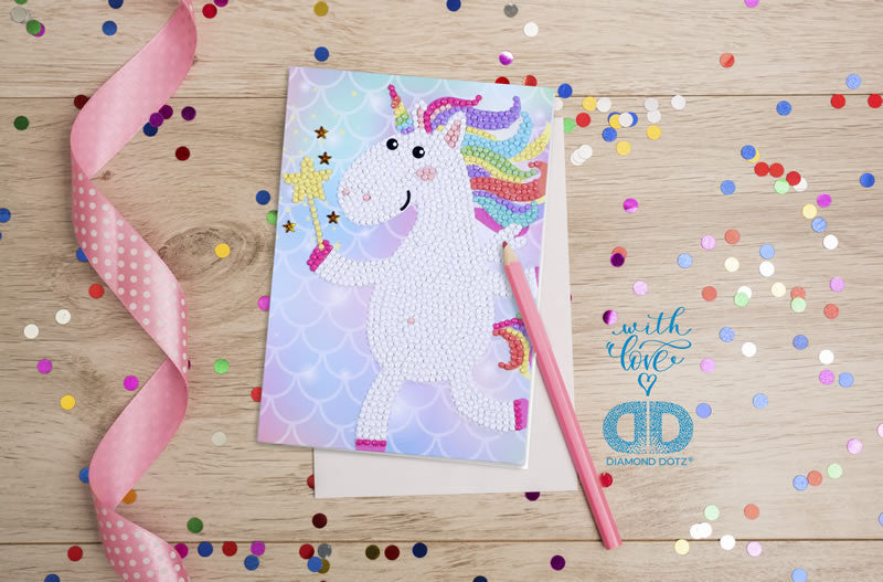 Deseo de unicornio Diamond Dotz Tarjetas de felicitación
