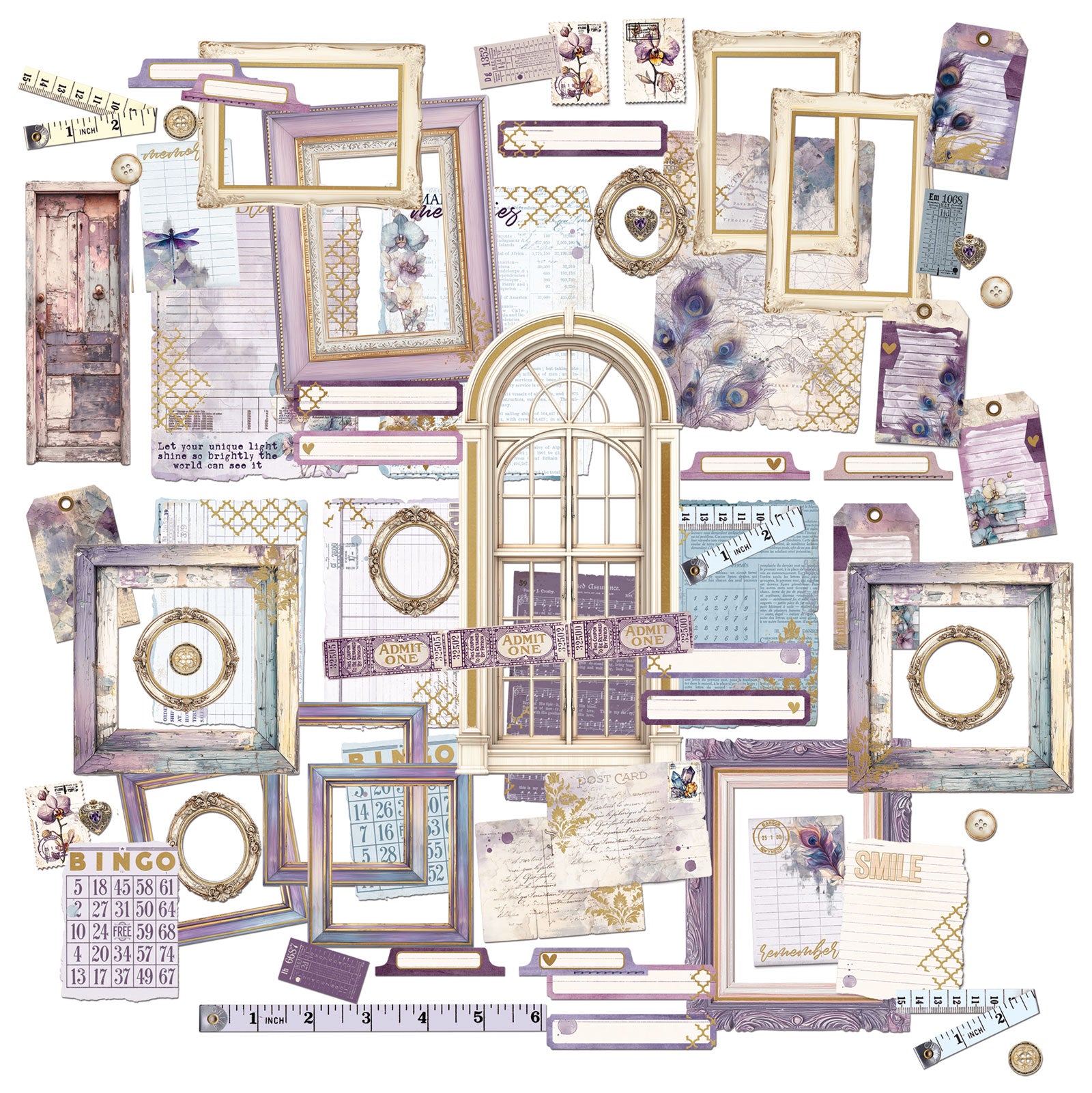 49 & Market Plume & Petal Ephemera and Frames