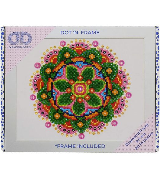 Mandala de flores Diamond Dotz con marco