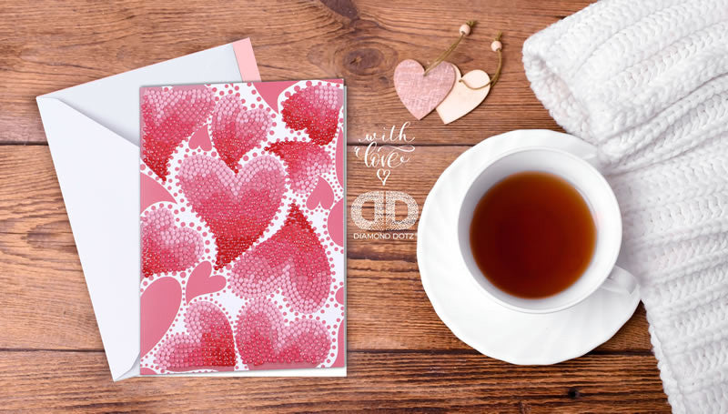 Diamond Dotz Heart Swirl Greeting Card