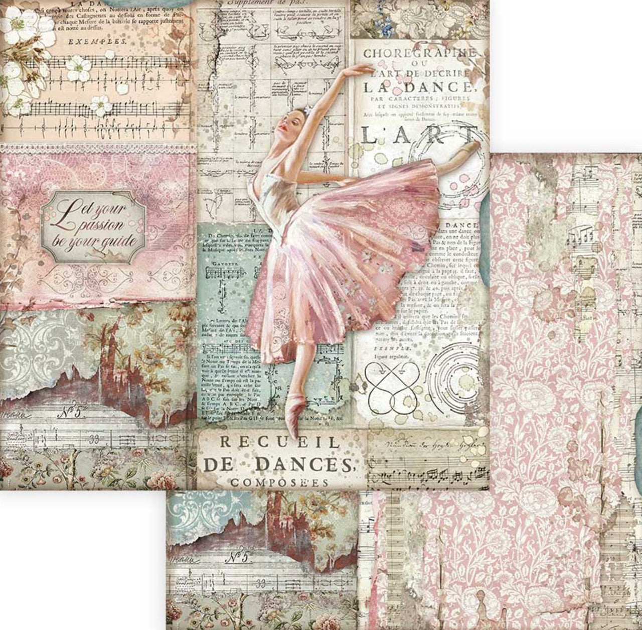 Colección de papel Stamperia Passion de 12” x 12”