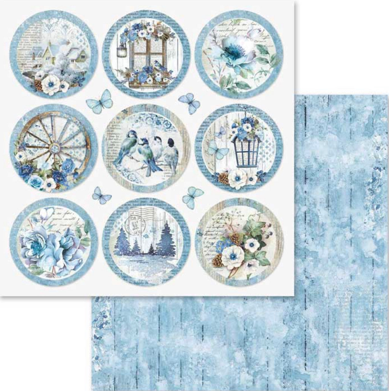 Stamperia Blue Land Paper Pack 12” x 12”