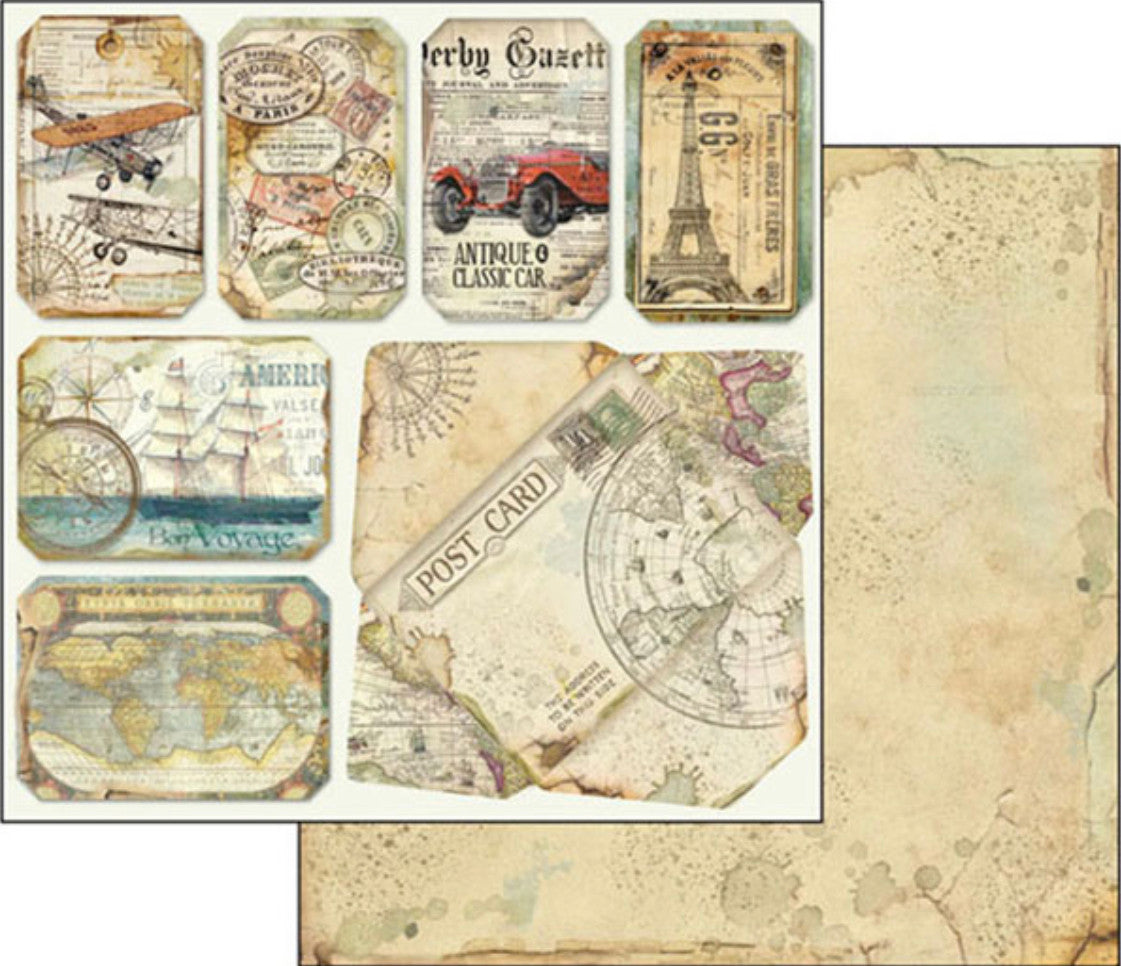 Colección de papel Stamperia Double Face 8” x 8” - Alrededor del mundo