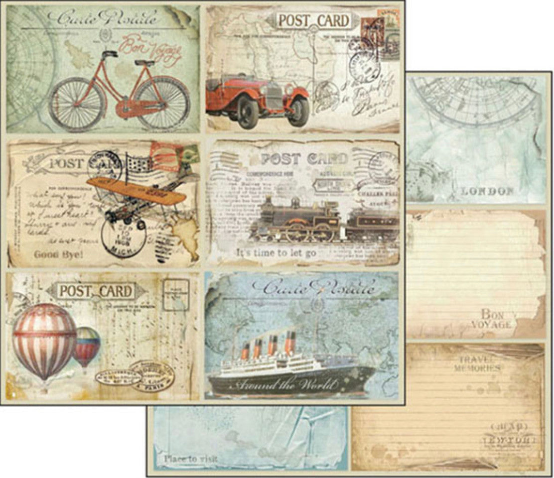 Colección de papel Stamperia Double Face 8” x 8” - Alrededor del mundo