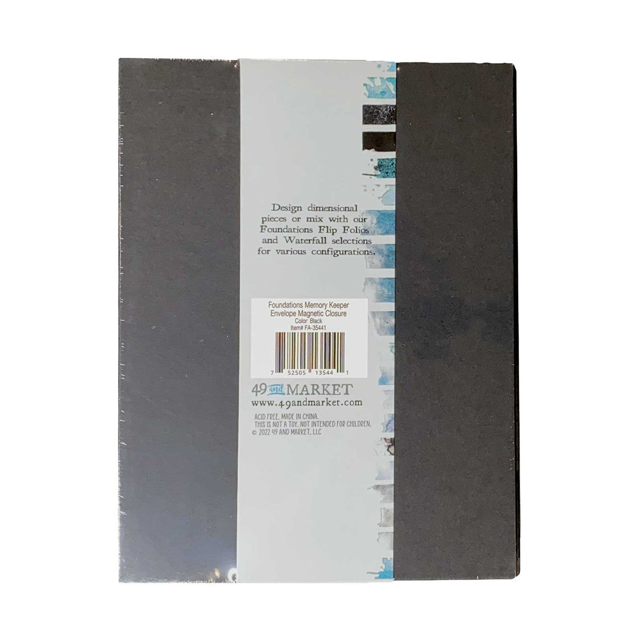 49 en Market Foundations Memory Keeper - Album met magnetische sluiting in zwarte envelop