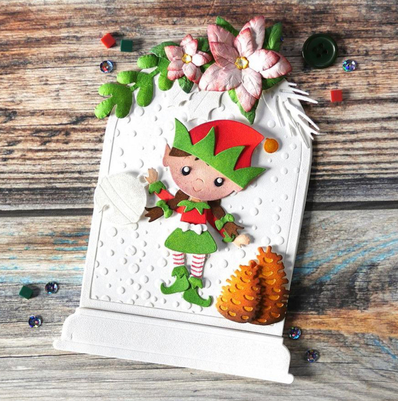 Elizabeth Craft Designs Juego de troqueles de elfo navideño - Ella