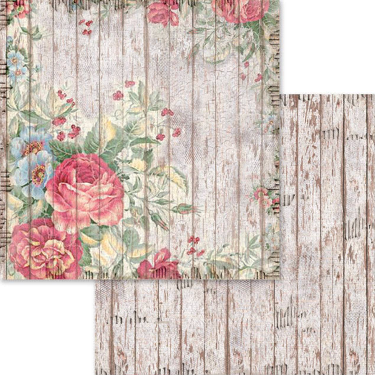 Paquete de papel Stamperia Rosas y Cordones 12" x 12"