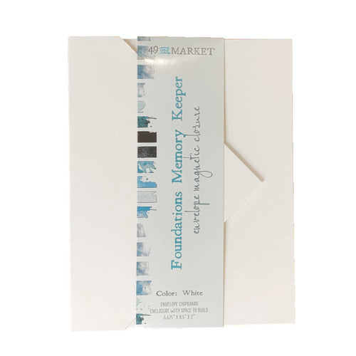 49 en Market Foundations Memory Keeper - Album met witte envelop en magnetische sluiting