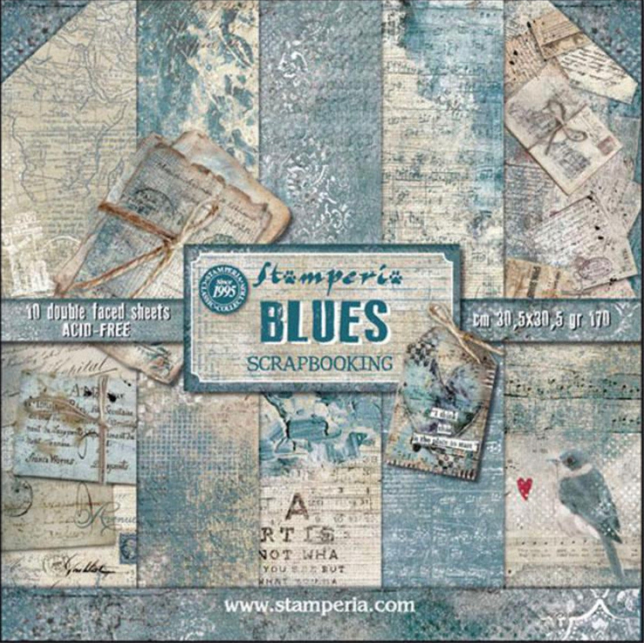 Paquete de papel Stamperia Blues 12" x 12"
